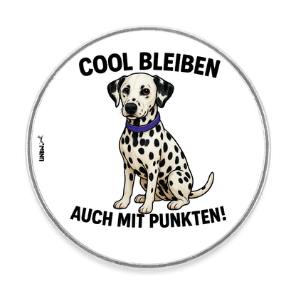 Magnet „Cool bleiben – auch mit Punkten!“ – Dalmatiner-Motiv für Kühlschrank & Co. - Weiß