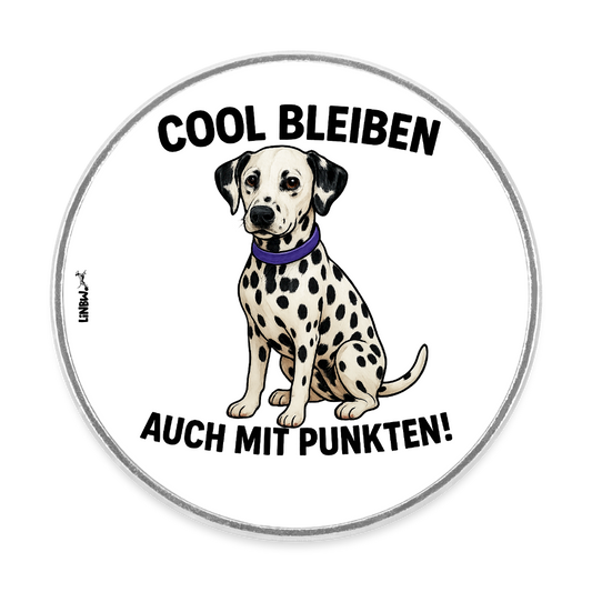 Magnet „Cool bleiben – auch mit Punkten!“ – Dalmatiner-Motiv für Kühlschrank & Co. - Weiß