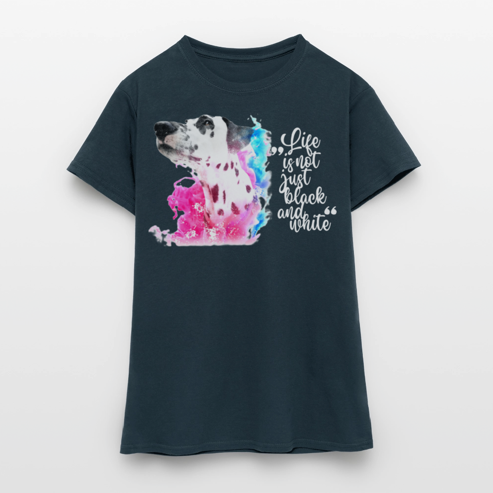 LiNBW. Frauen T-Shirt Dalmatiner Life is not just black and white - Navy
