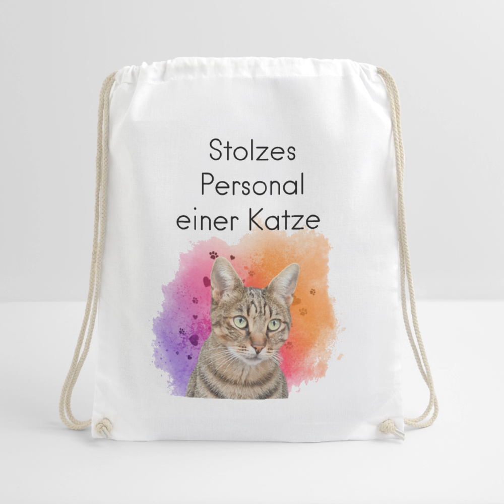LiNBW. Turnbeutel Stolzes Personal einer Katze - Weiß