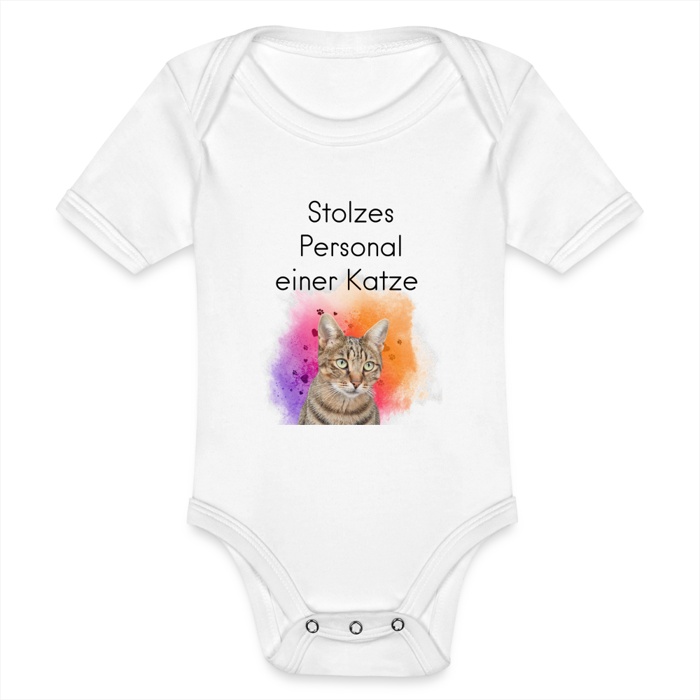 LiNBW. Body Kurzarm Stolzes Personal einer Katze - Weiß