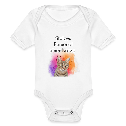 LiNBW. Body Kurzarm Stolzes Personal einer Katze - Weiß