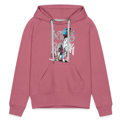 LiNBW. Frauen Hoodie Dalmatiner Let's Rock - Malve