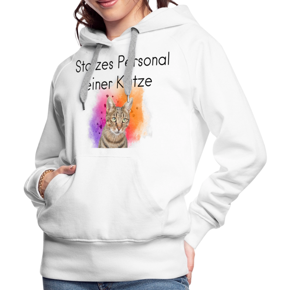 LiNBW.  Frauen Hoodie Stolzes Personal einer Katze - Weiß