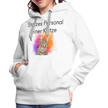 LiNBW.  Frauen Hoodie Stolzes Personal einer Katze - Weiß