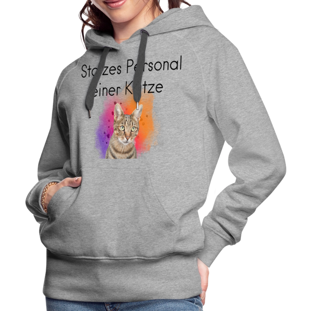 LiNBW.  Frauen Hoodie Stolzes Personal einer Katze - Grau meliert