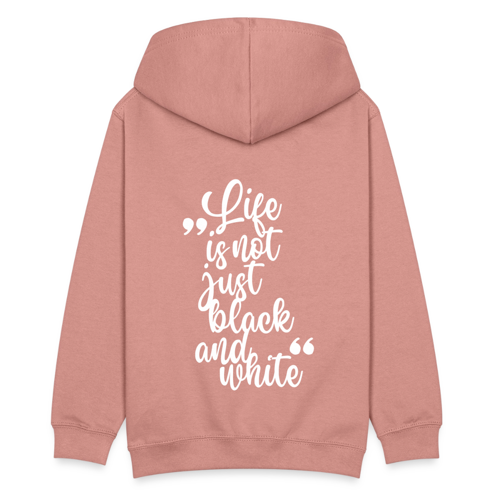 LiNBW. Kinder Hoodie Life is not just black and white - Altrosa