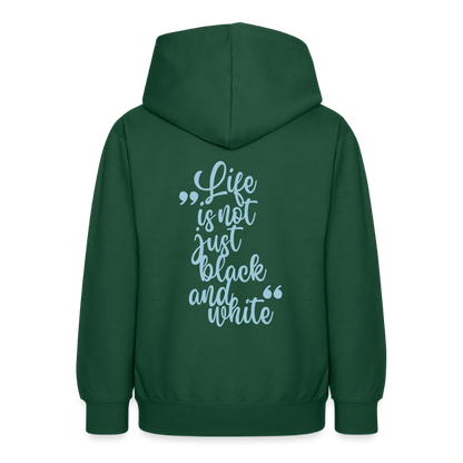LiNBW. Teenager Hoodie Life is not just black and white - Flaschengrün