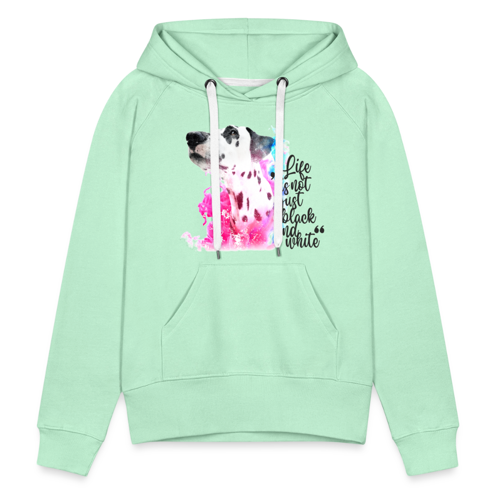 LiNBW. Frauen Hoodie Dalmatiner Life is not just black and white - helles Mintgrün