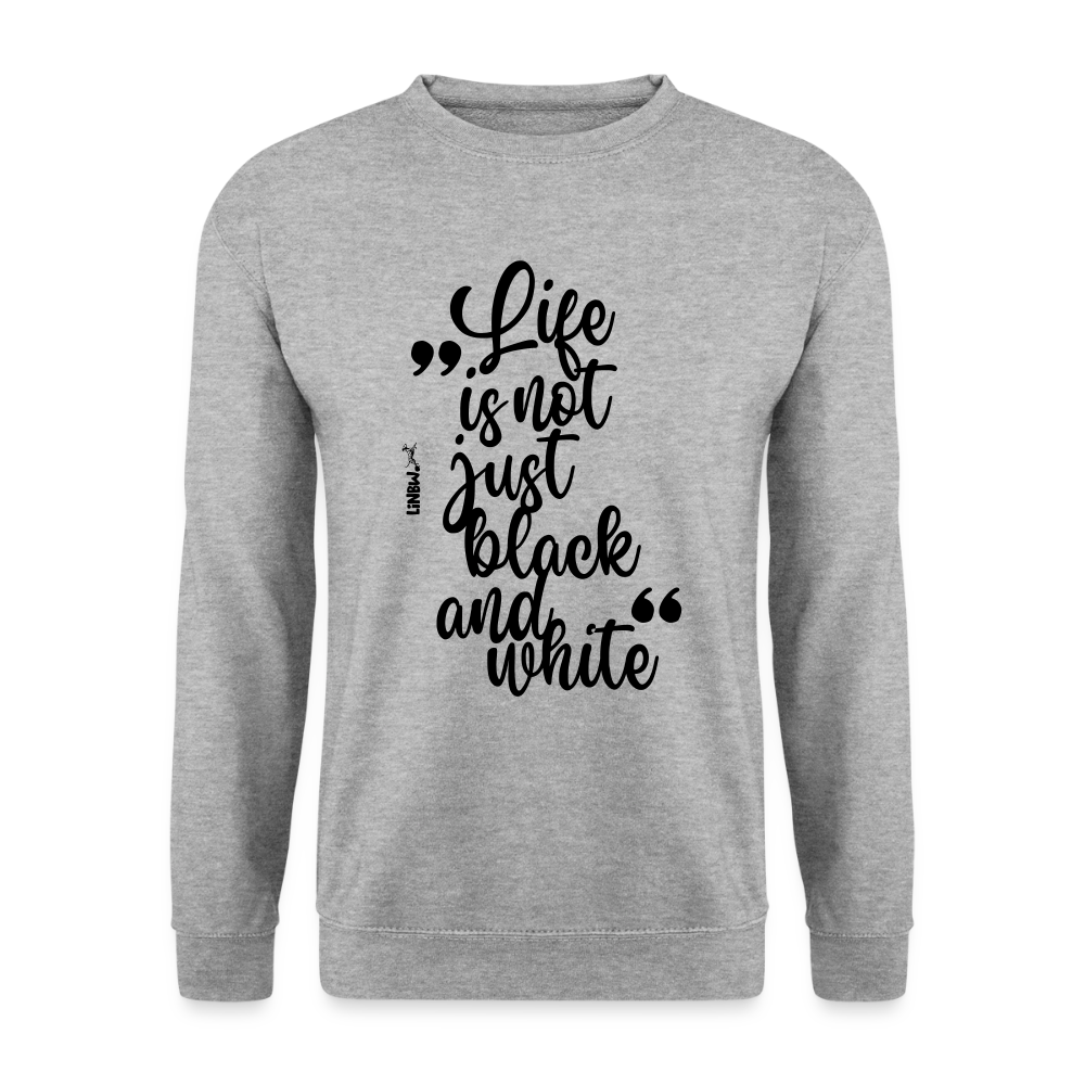 LiNBW. Männer Pullover Life is not just black and white - Weißgrau meliert