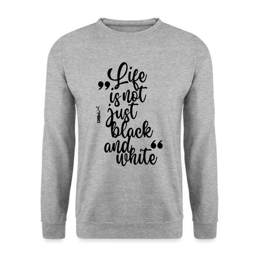 LiNBW. Männer Pullover Life is not just black and white - Weißgrau meliert