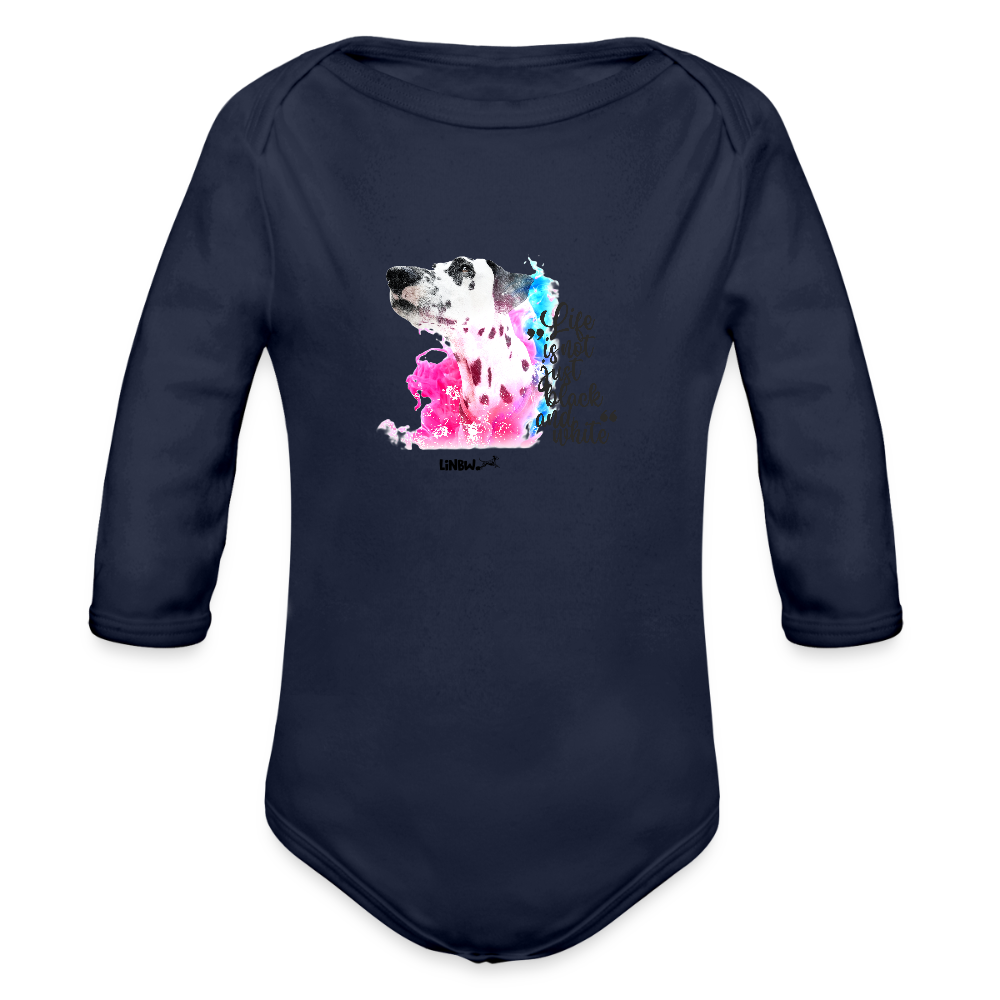 Baby-Body „Bunter Blick – Life is not just black and white“ - Dunkelnavy