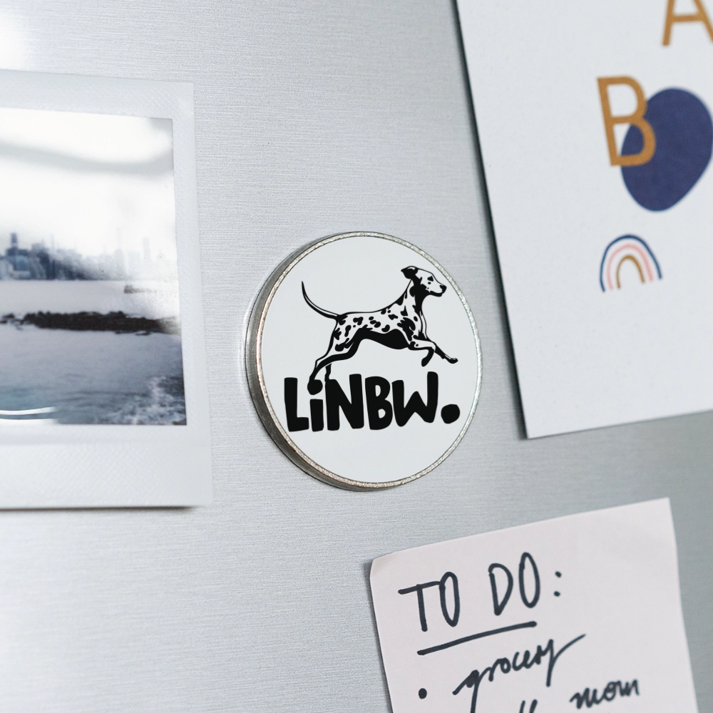 Magnet „LINBW. Logo“ – Dalmatiner-Design mit Statement-Charakter - Weiß