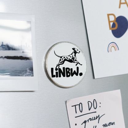 Magnet „LINBW. Logo“ – Dalmatiner-Design mit Statement-Charakter - Weiß