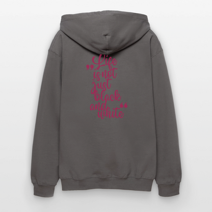 LiNBW. Männer & Frauen Hoodie Life is not just black and white - Dunkelgrau