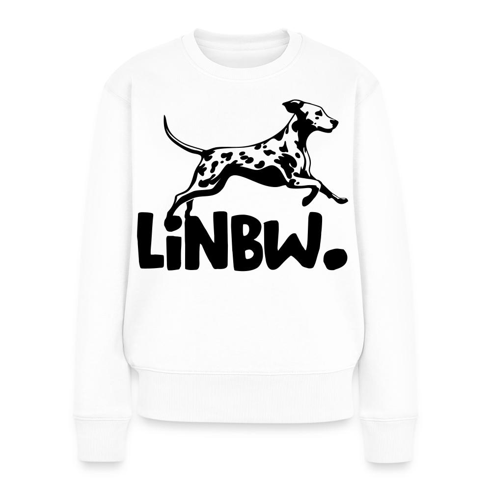 Damen Pullover „LINBW Logo“ – Dalmatiner Design – schwarzer Print 🐾🖤 - Weiß