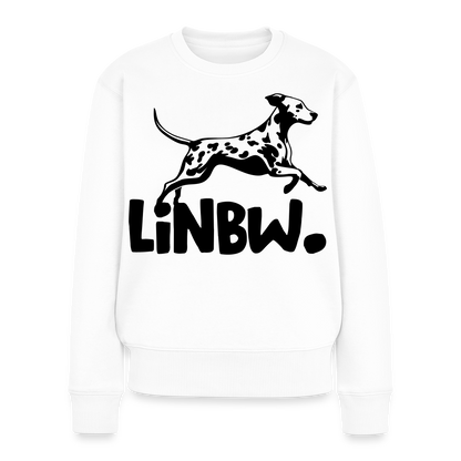Damen Pullover „LINBW Logo“ – Dalmatiner Design – schwarzer Print 🐾🖤 - Weiß