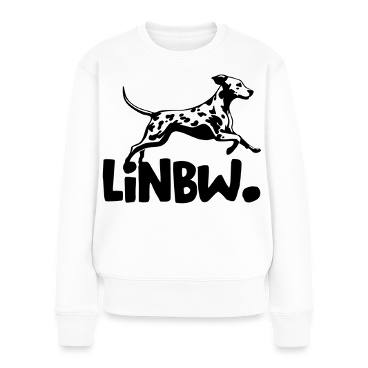 Damen Pullover „LINBW Logo“ – Dalmatiner Design – schwarzer Print 🐾🖤 - Weiß