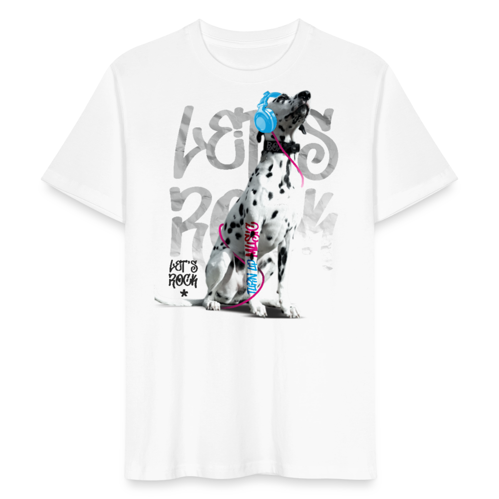 LiNBW. Männer T-Shirt Dalmatiner Let's Rock - Weiß