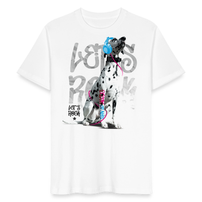 LiNBW. Männer T-Shirt Dalmatiner Let's Rock - Weiß