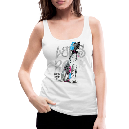 LiNBW. Frauen Tank-Top Dalmatiner Let's Rock - Weiß