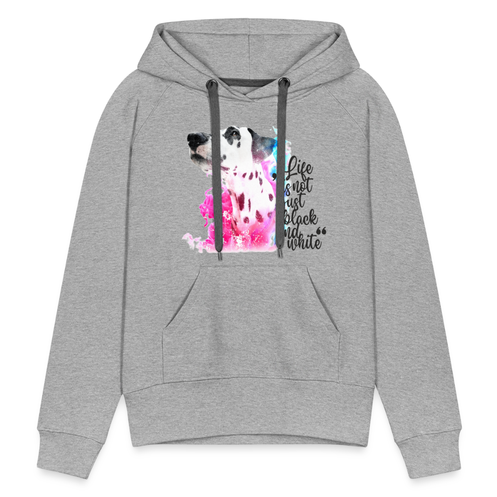 LiNBW. Frauen Hoodie Dalmatiner Life is not just black and white - Grau meliert
