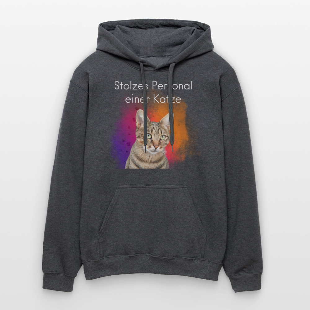 LiNBW. Männer & Frauen Hoodie Stolzes Personal einer Katze - Dunkelgrau meliert