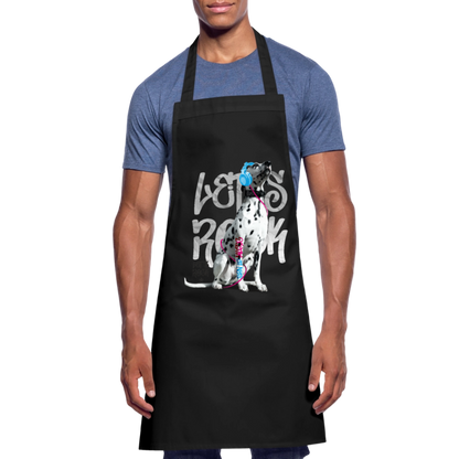 Kochschürze „Let’s Rock“ – Für Dalmatiner-Fans mit Rhythmus im Blut - Schwarz