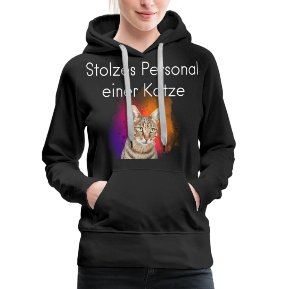 LiNBW.  Frauen Hoodie Stolzes Personal einer Katze - Schwarz