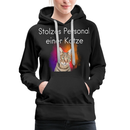 LiNBW.  Frauen Hoodie Stolzes Personal einer Katze - Schwarz