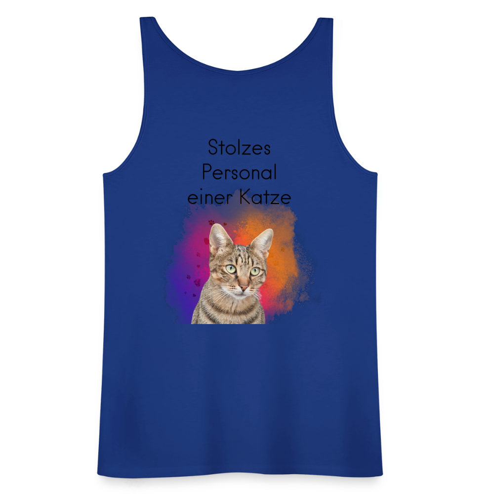 LiNBW. Frauen Tank-Top Stolzes Personal einer Katze - Königsblau