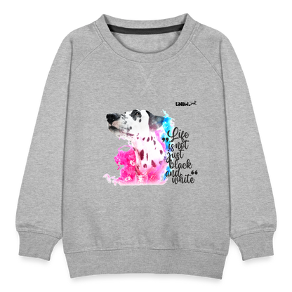 LiNBW. Kinder Pullover Dalmatiner Life is not just black and white - Grau meliert