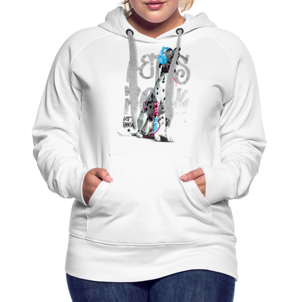 LiNBW. Frauen Hoodie Dalmatiner Let's Rock - Weiß