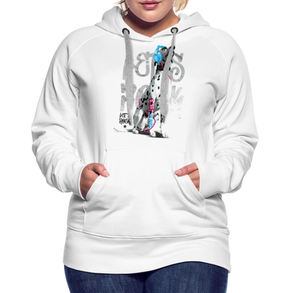 LiNBW. Frauen Hoodie Dalmatiner Let's Rock - Weiß
