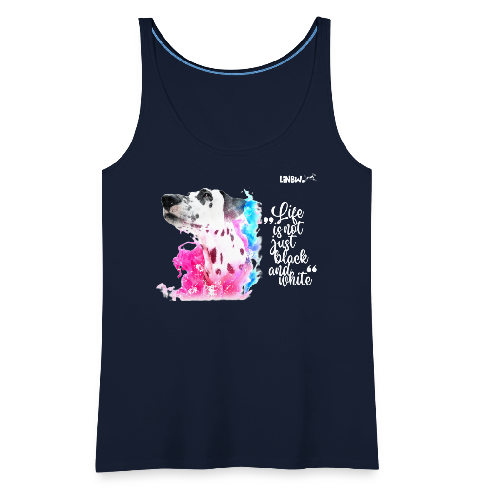 LiNBW. Frauen Tank-Top Dalmatiner Life is not just black and white - Navy