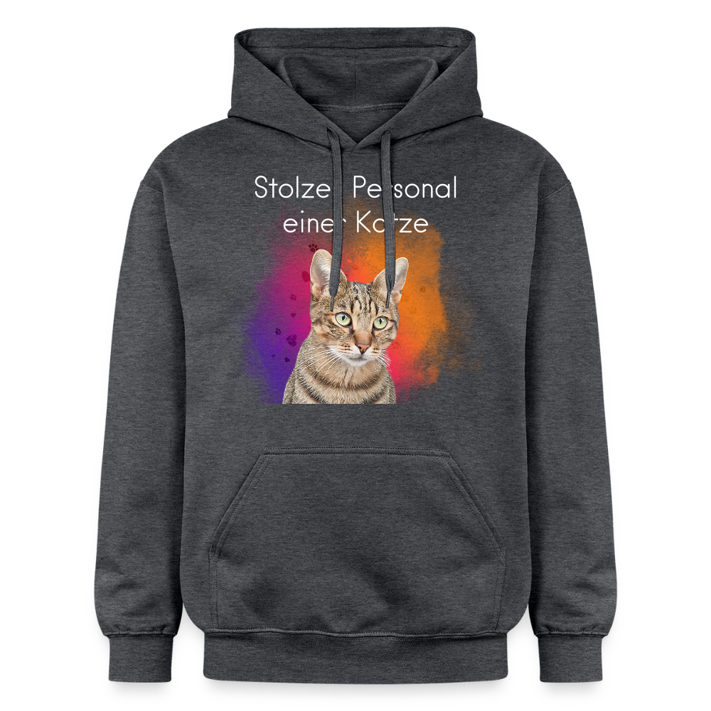 LiNBW. Männer & Frauen Hoodie Stolzes Personal einer Katze - Dunkelgrau meliert