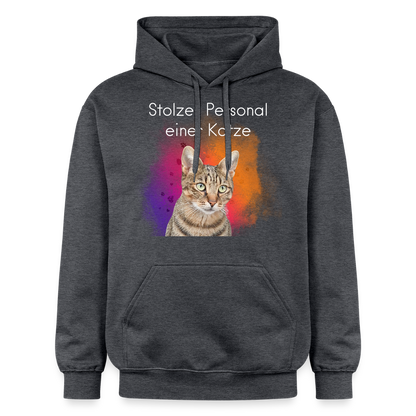 LiNBW. Männer & Frauen Hoodie Stolzes Personal einer Katze - Dunkelgrau meliert