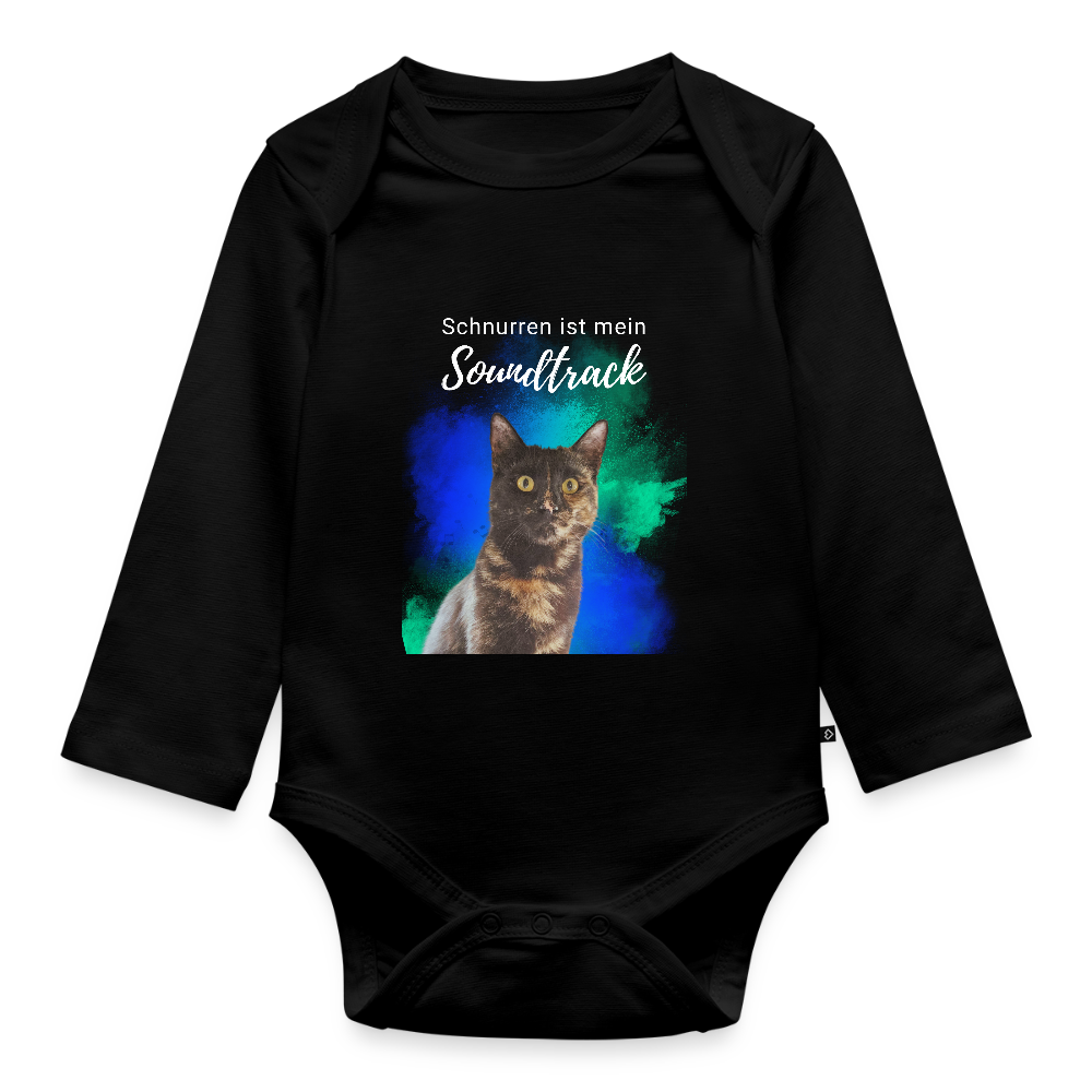 Baby-Body „Schnurren ist mein Soundtrack“ – Schwarze Edition für kleine Katzenfans - Schwarz