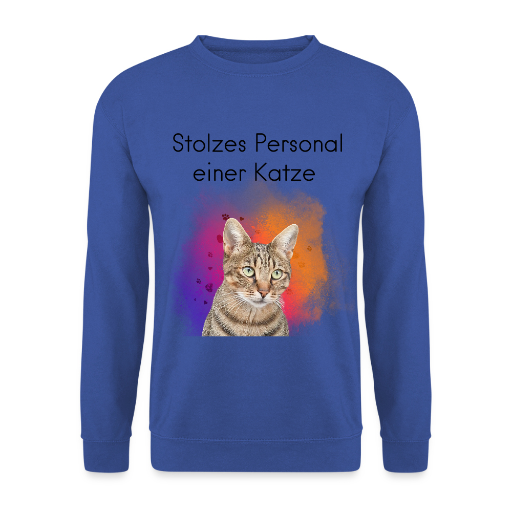 LiNBW. Männer Pullover Stolzes Personal einer Katze - Royalblau
