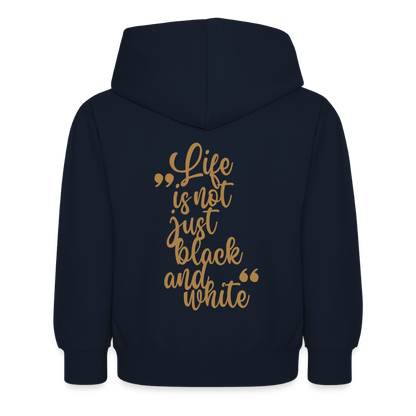 LiNBW. Kinder Hoodie Life is not just black and white - Navy