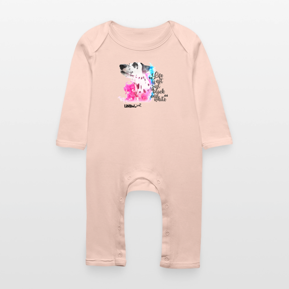 LiNBW. Baby Strampler Dalmatiner Life is not just black and white - Kristallrosa