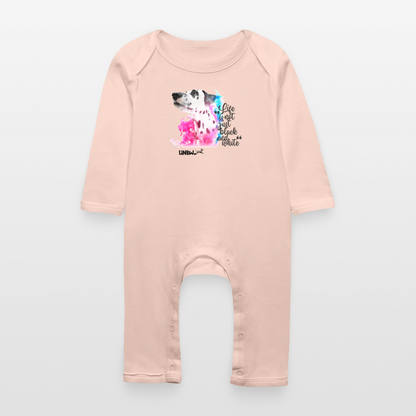 LiNBW. Baby Strampler Dalmatiner Life is not just black and white - Kristallrosa
