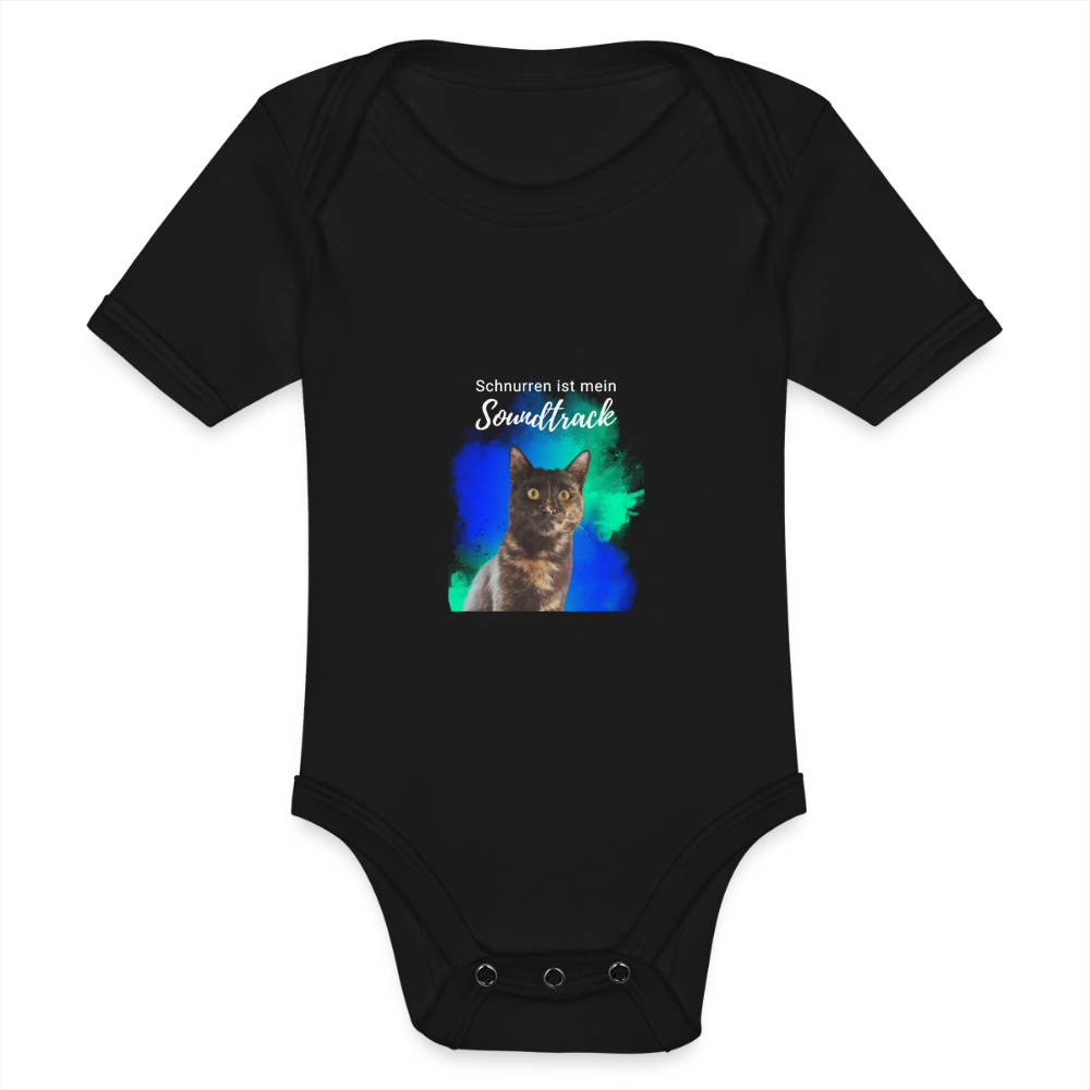 LiNBW. Body Kurzarm Schnurren ist mein Soundtrack - Schwarz