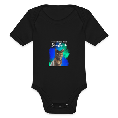 LiNBW. Body Kurzarm Schnurren ist mein Soundtrack - Schwarz