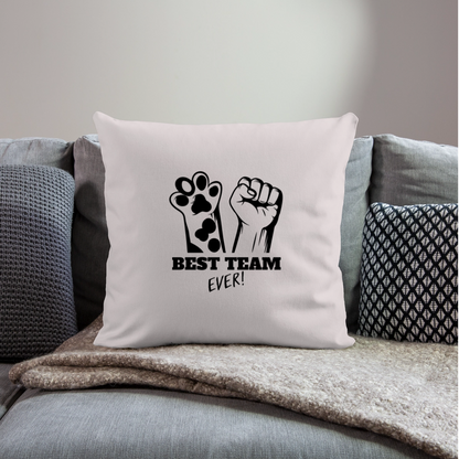 LiNBW. Kissen mit Füllung 45 x 45 cm Best Team Ever - helles Taupe