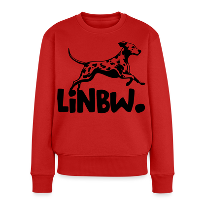 Damen Pullover „LINBW Logo“ – Dalmatiner Design – schwarzer Print 🐾🖤 - Rot