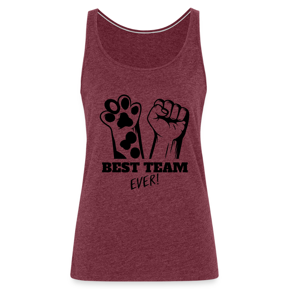 LiNBW. Frauen Tank-Top Best Team Ever - Bordeauxrot meliert