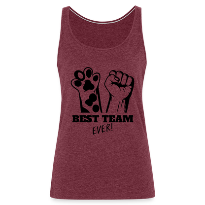 LiNBW. Frauen Tank-Top Best Team Ever - Bordeauxrot meliert