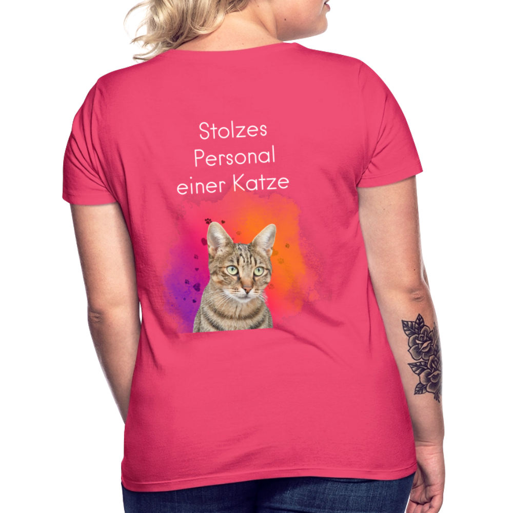 LiNBW. Frauen T-Shirt Stolzes Personal einer Katze - Azalea