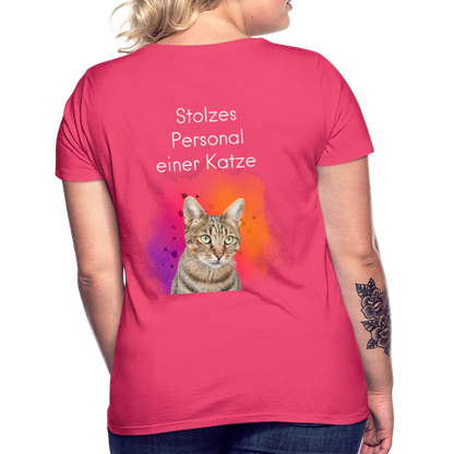 LiNBW. Frauen T-Shirt Stolzes Personal einer Katze - Azalea